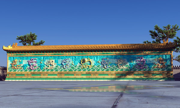 chinese dragon wall model