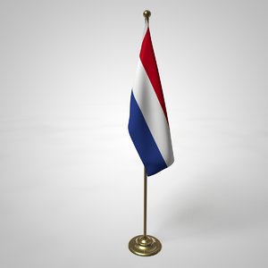 3D netherlands flag pole