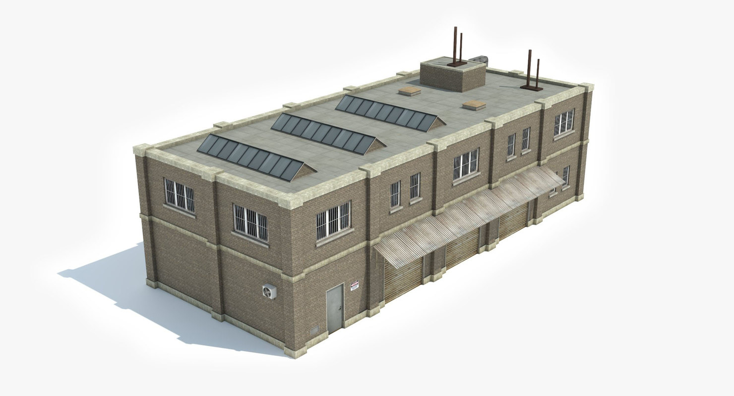 Ready industrial building factory 3D model - TurboSquid 1301515