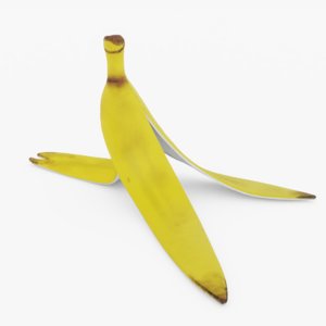 3D model banana peel banan