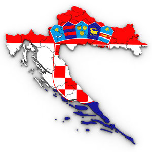 croatia political 3D model