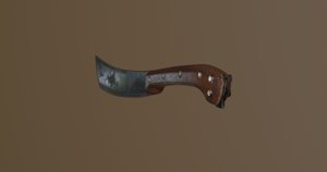 machete melee weapon 3D model