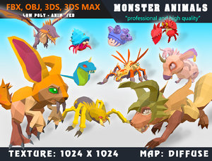 3D monsters cartoon - ready