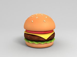 3D model burger cartoon