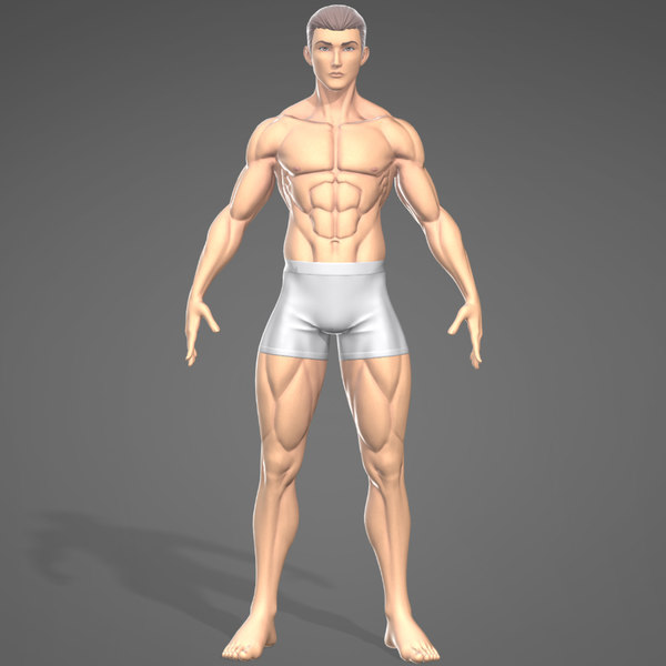 Muscular Anime Male Base Full Body - Ajor Png