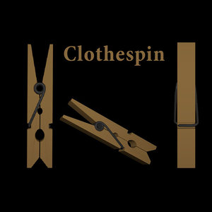 3D clothespin pin clothes