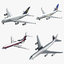 3D 4 passenger airliners
