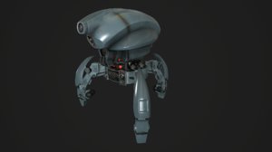 3D droid low-poly vr ar model