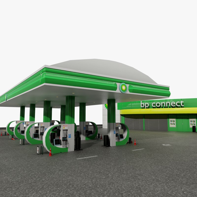 Bp connect gas station model TurboSquid 1303178