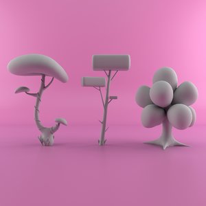cartoon tree 3D