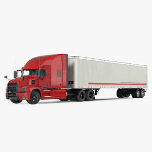 3D mack anthem truck trailer