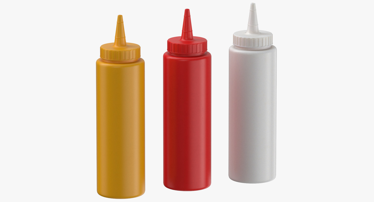 3D condiment bottles 01 - TurboSquid 1303410