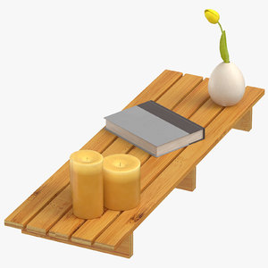 bamboo tub shelf unlit model