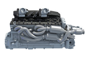 3D model v12 engine