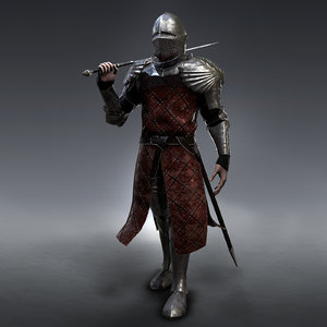 medieval knight rigged 3D model