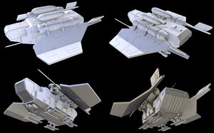 small cargo dropship 3D model