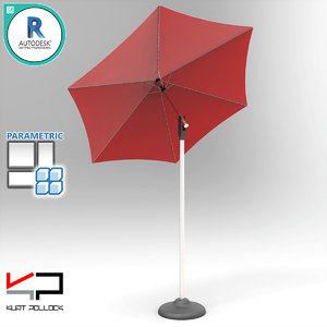 3D model table umbrella