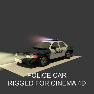 generic sedan police car 3D model