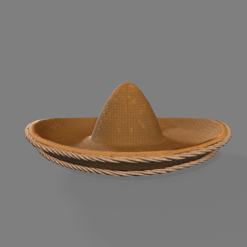 Old West Mexican Hat 3d Model Turbosquid 1304593 - roblox sombrero hat