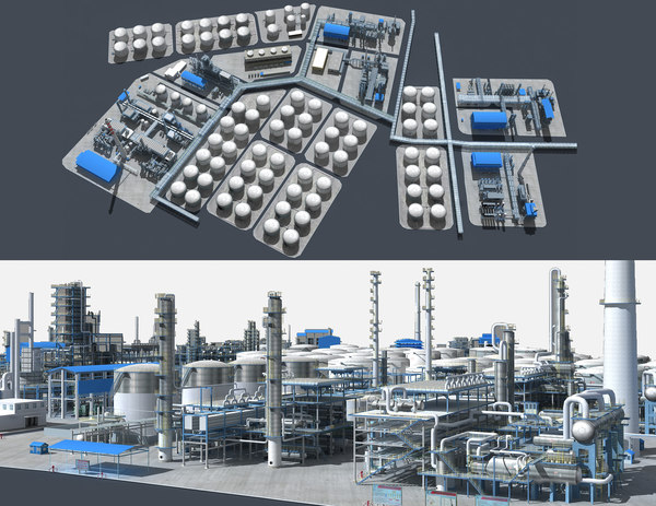 Petroleum Refinery 3D Models for Download | TurboSquid