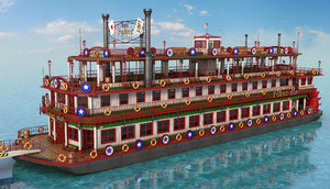 3D mississippi river boat model
