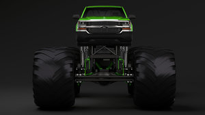 monster truck chevrolet silverado 3D model