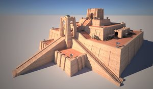 3D sumerian ziggurat ur model
