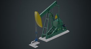 3D oil pumpjack 1a model