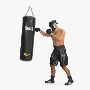 punching bag boxer rigged 3D model