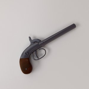 civil war pistol 3D model