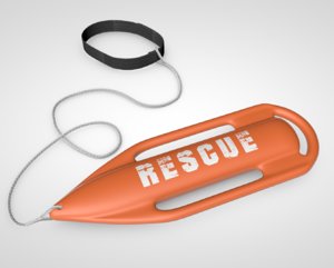 3D life saving torpedo buoy