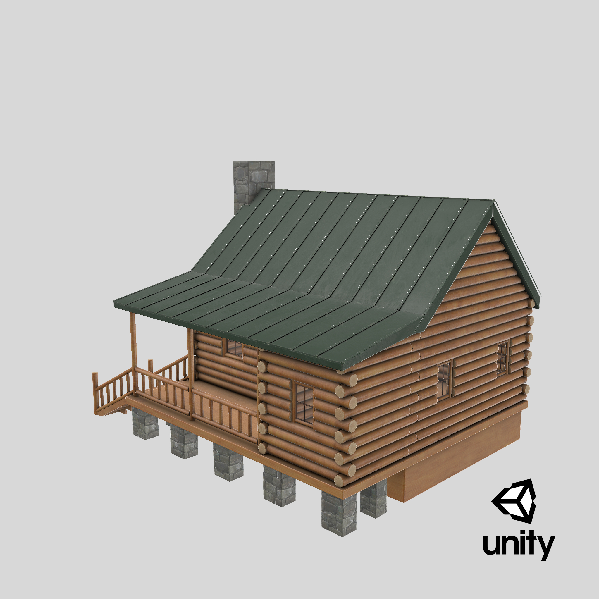 Log cabin 3D model - TurboSquid 1306070