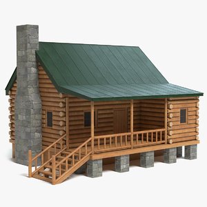 log cabin 3D model