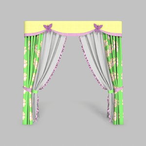3D curtains 10 modeled