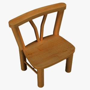 country style chair wood 3D model