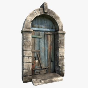 old medieval door 3D model