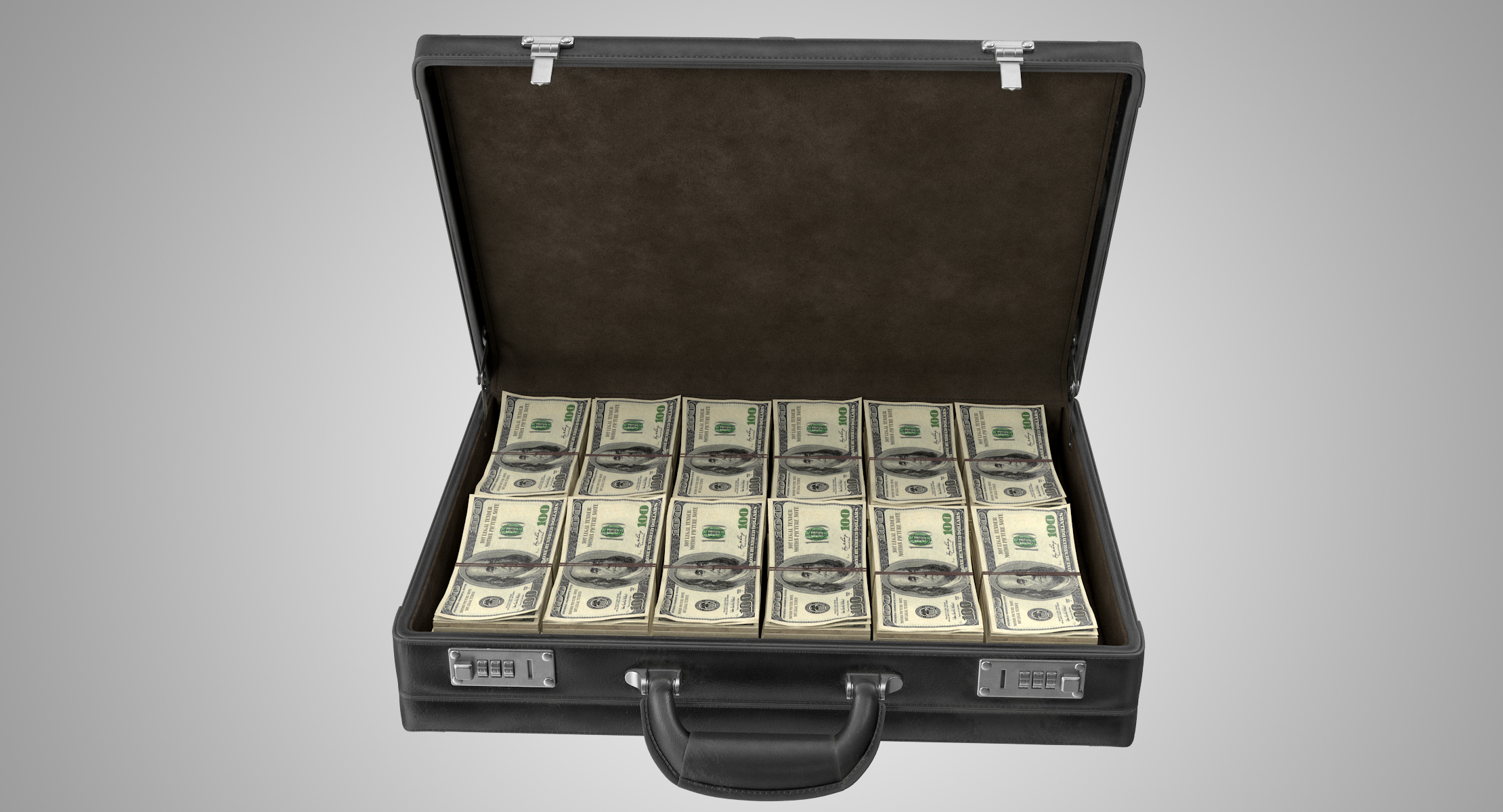 Rigged briefcase money 3D model TurboSquid 1306633