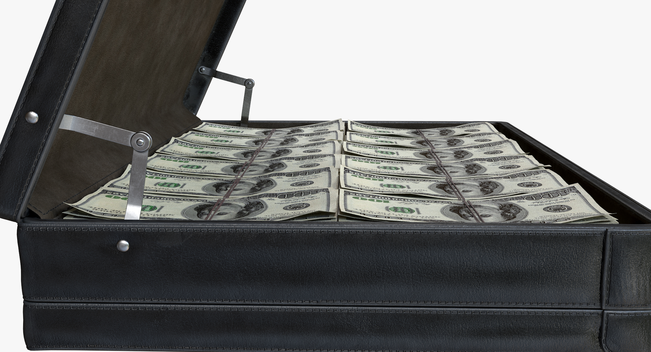 Rigged briefcase money 3D model TurboSquid 1306633