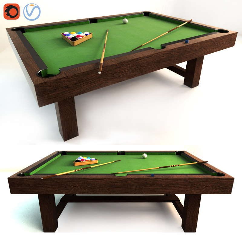 Pottery barn pool table 3D model - TurboSquid 1306717