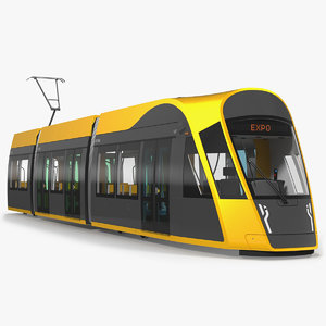 city tram generic rigged 3D model