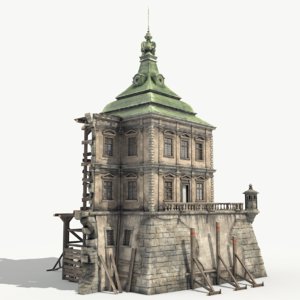 renaissance ruined castle 3D model