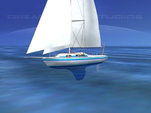 cutter rigged sailing sailboats 3D model