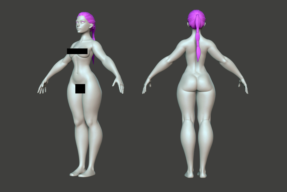 3d Female Body Base Turbosquid 1307225 - base roblox woman body front view