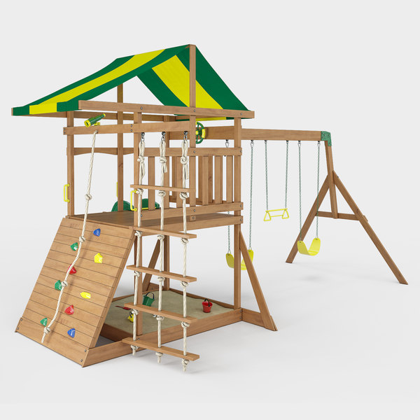 mount mckinley wooden swing set 3D model