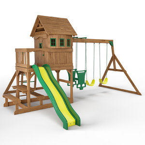 3D springboro wooden swing