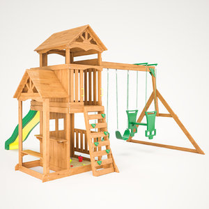 3D tanglewood wooden swing set