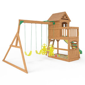 atlantis wooden swing set 3D