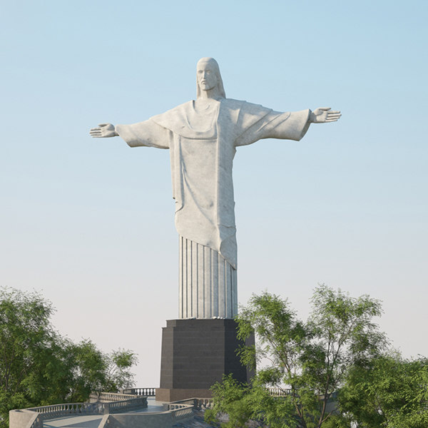 3D christ redeemer TurboSquid 1307460