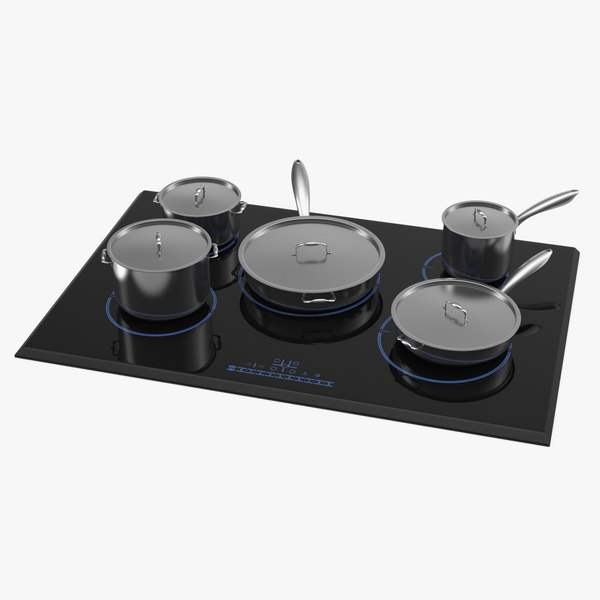 5 zone induction hob 3D model