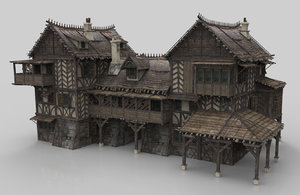medieval house fantasy building 3D